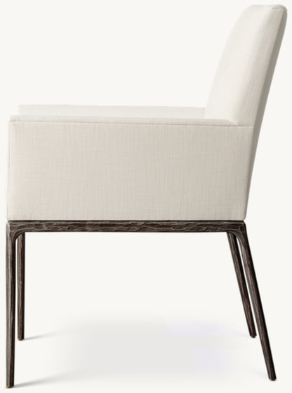 Thaddeus Track Fabric Dining Armchair