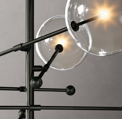 Glass Globe Mobile Six-Arm Chandelier 55"