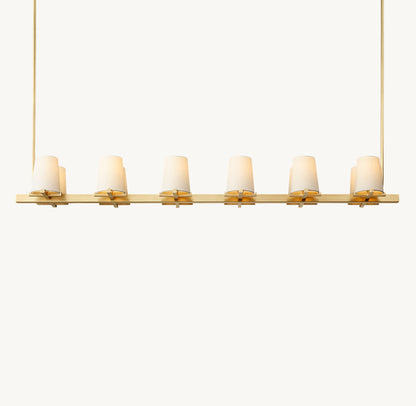 Pauillac Fabric Shade Linear Chandelier 60"