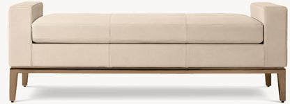 Italia Leather End-of-Bed Bench - Metal Base