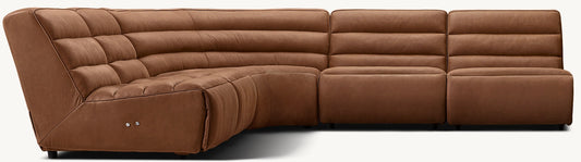 Chelsea Recliner Modular Leather 5-piece Armless Corner Sectional