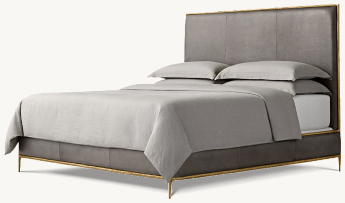 Thaddeus Leather Panel Bed