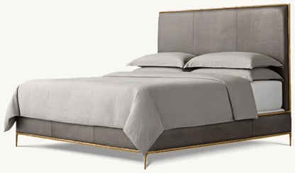 Thaddeus Leather Panel Bed