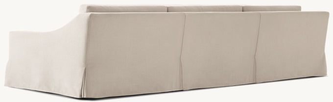 Modena Slipcovered Modular Slope Arm 3-Piece Sofa