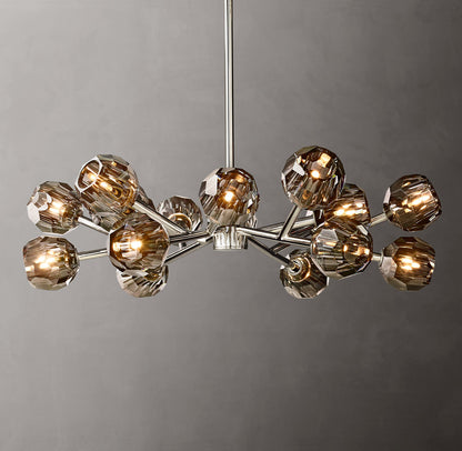 Boule De Cristal Smoke Glass Round Chandelier 36"