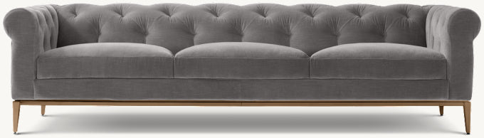 Italia Chesterfield 3-Cushion Sofa - Metal Base
