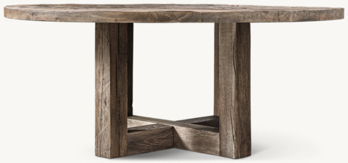 Reclaimed Rustic Oak Round Dining Table