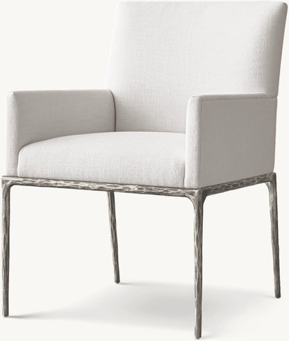 Thaddeus Track Fabric Dining Armchair