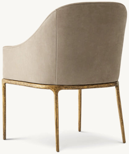 THADDEUS BARRELBACK SLOPE LEATHER DINING ARMCHAIR