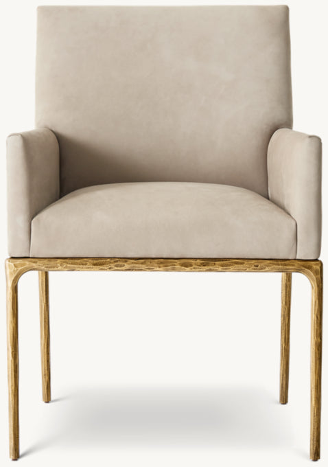 Thaddeus Track Leather Dining Armchair