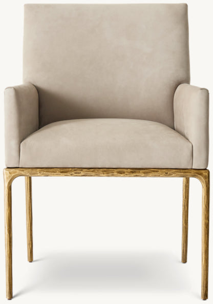 Thaddeus Track Leather Dining Armchair