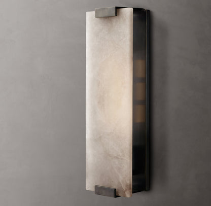 Hand-Carved Alabaster Grand Sconce