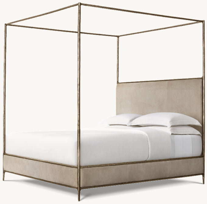 Thaddeus Leather Canopy Bed