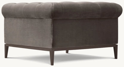 Italia Chesterfield Chair with Tufted Cushion - Metal Base