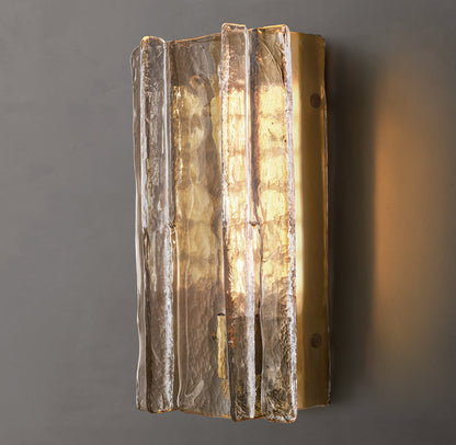 Lattice Smoke Glass Sconce 15"