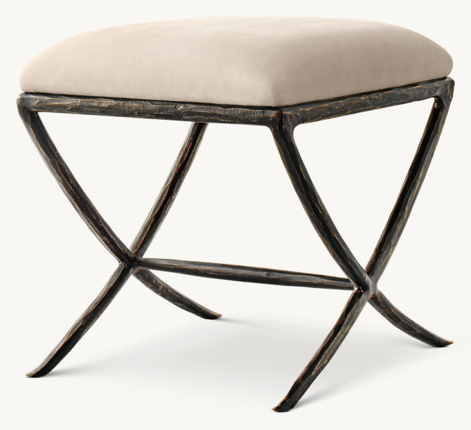 Thaddeus Leather X-Base Stool