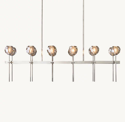 Boule De Cristal Smoke Glass Double Linear Chandelier 60"