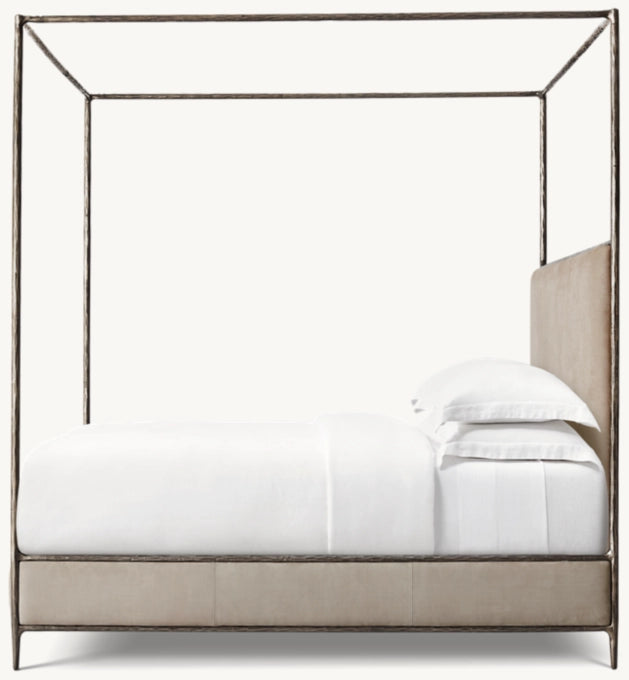 Thaddeus Leather Canopy Bed