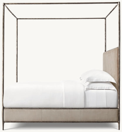 Thaddeus Leather Canopy Bed