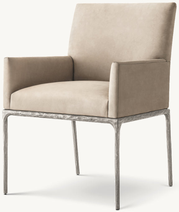 Thaddeus Track Leather Dining Armchair