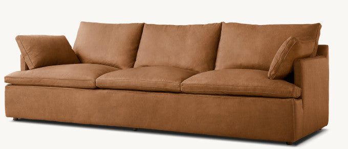 Cloud Leather Track Arm 3-Cushion Sofa