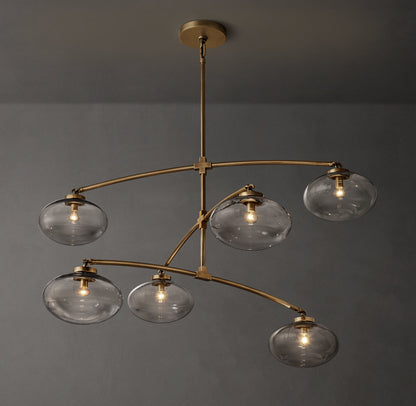 Cabrette Clear Glass Mobile Round Chandelier