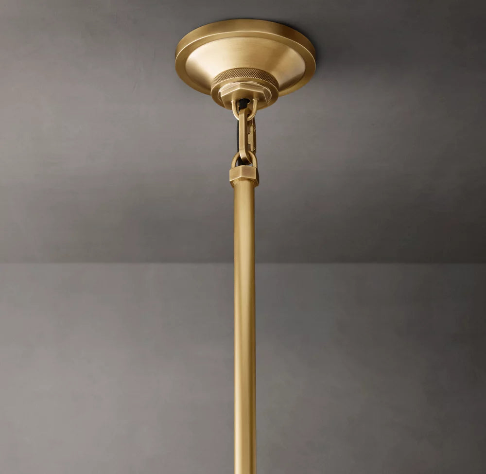 Machinist Milk Glass Cloche Pendant