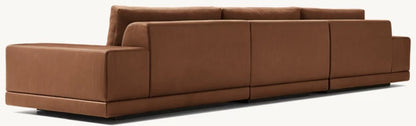 Cortona Modular Leather Full Cushion Back Wide-Arm 3-Piece Sofa