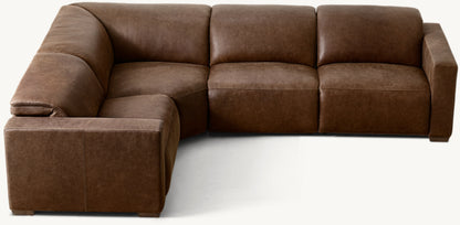 Lennon Recliner Modular Leather 4-Piece L-Sectional