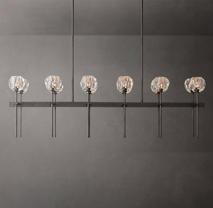 Boule De Cristal Clear Glass Double Linear Chandelier 60"