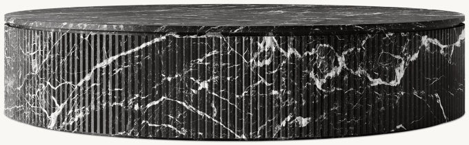 Byron Reeded Stone Round Coffee Table