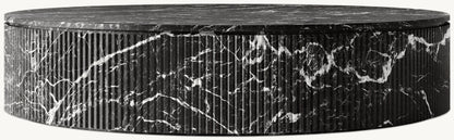 Byron Reeded Stone Round Coffee Table