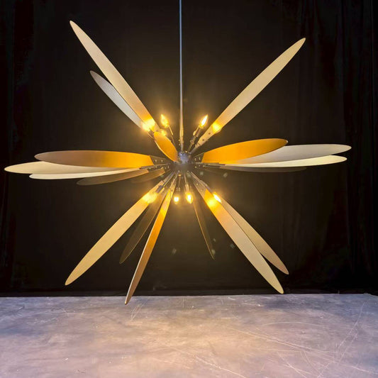Gold Brass Sputnik Chandelier