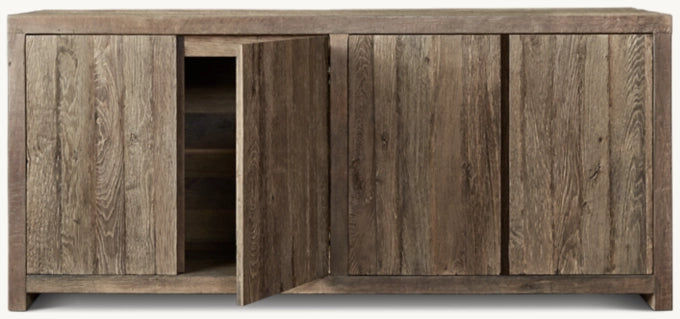 Reclaimed Rustic Oak 4-Door Sideboard