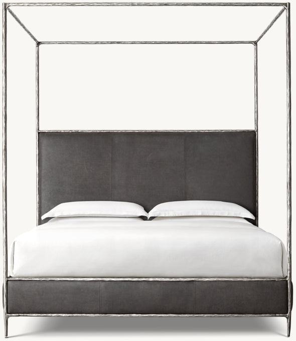 Thaddeus Leather Canopy Bed