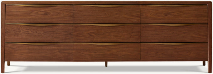 Gael Walnut 9-Drawer Dresser