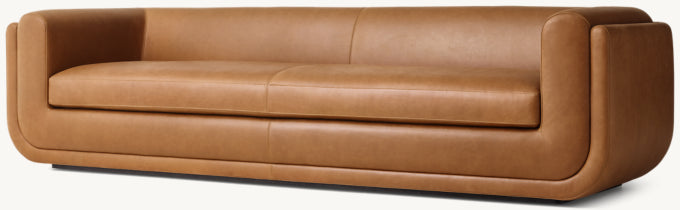Matteo Leather Bench-Cushion Sofa