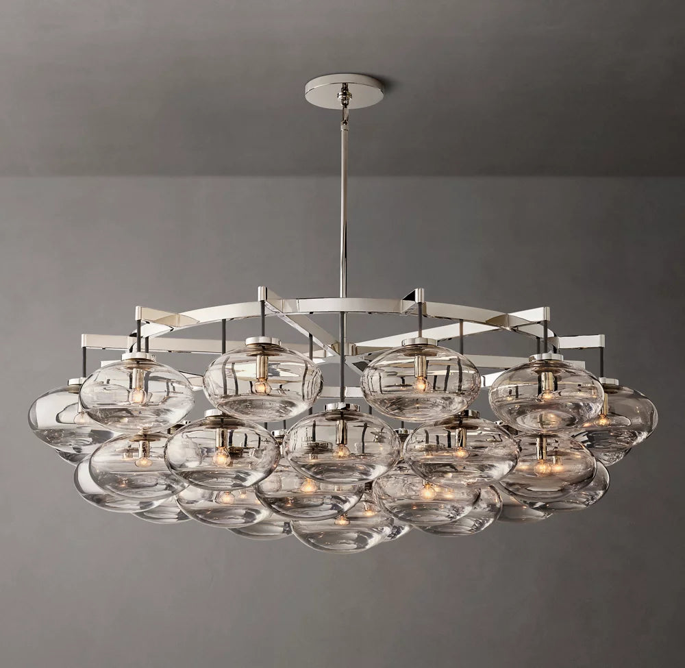 Cabrette Clear Glass Round Chandelier 60"