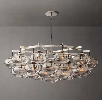 Cabrette Clear Glass Round Chandelier 60"