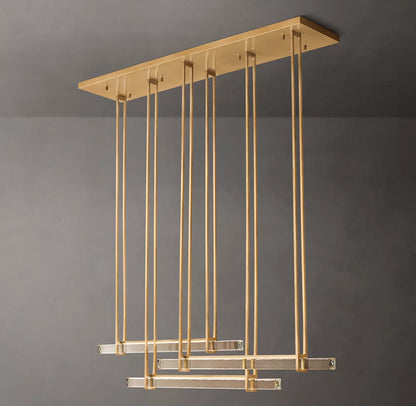 Audubon Crystal Triple Bar Linear Chandelier