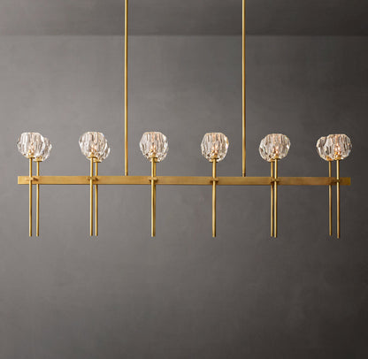 Boule De Cristal Clear Glass Double Linear Chandelier 60"