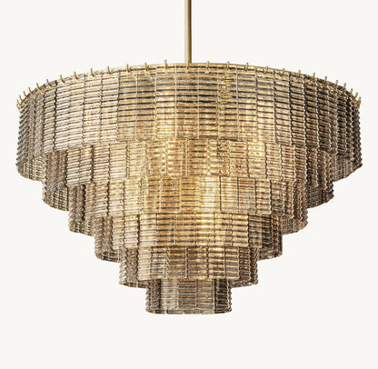 Sirene Smoke Glass Round Chandelier 41"