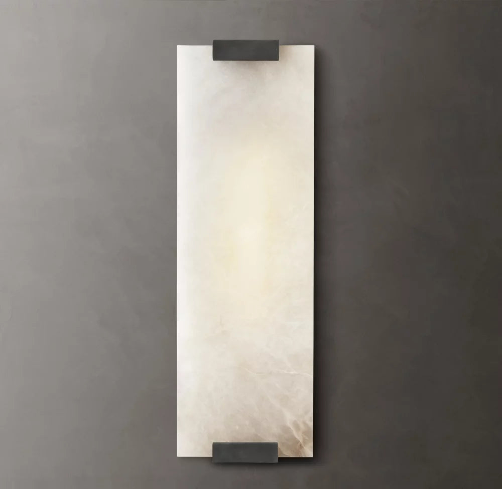 Hand-Carved Alabaster Grand Sconce