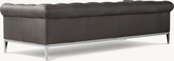 Italia Leather Chesterfield Sofa - Metal Base