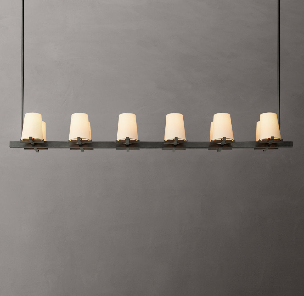 Pauillac Fabric Shade Linear Chandelier 60"