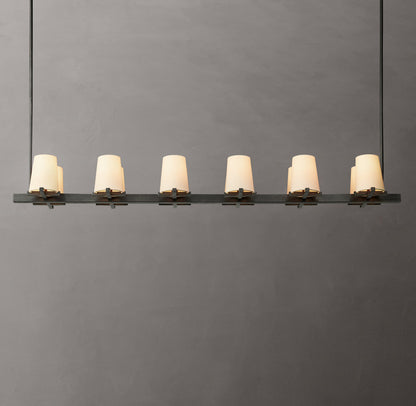 Pauillac Fabric Shade Linear Chandelier 60"