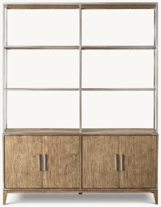 Cayden Campaign 4-Door Open Sideboard & Hutch