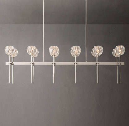 Boule De Cristal Clear Glass Double Linear Chandelier 60"