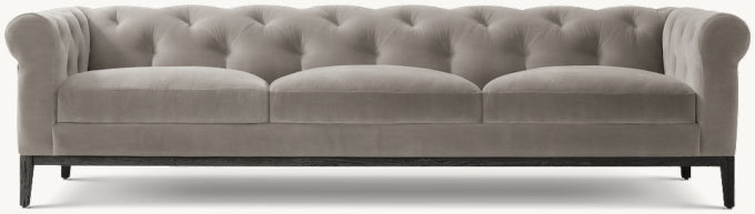 Italia Chesterfield 3-Cushion Sofa - Oak Base