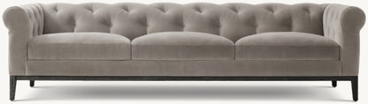 Italia Chesterfield 3-Cushion Sofa - Oak Base